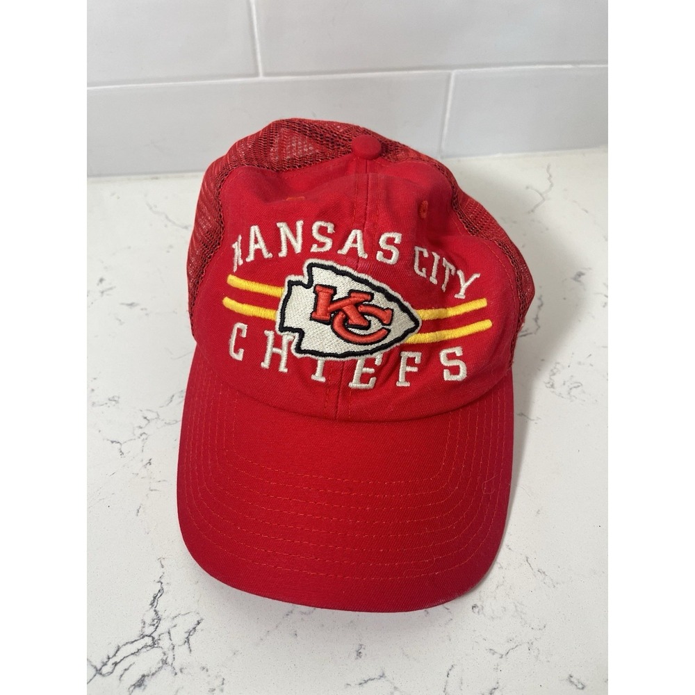 '47 Kansas City Chiefs NFL Football Adjustable Mesh Cap Trucker Hat Red One Size